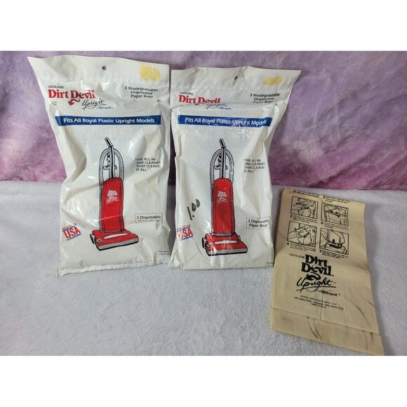 Official Authentic Brand New Sealed Dirt Devil Upright Vacuum Bags Pack of 2 - Picture 1 of 6